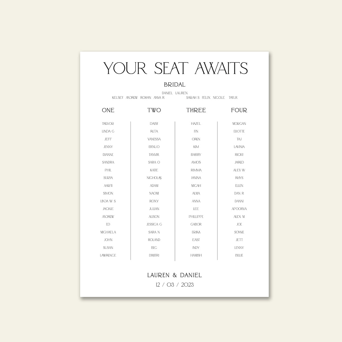 Wedding Signage Seating Chart - Wedding Stationery & Signage by The Sea Salter Co.