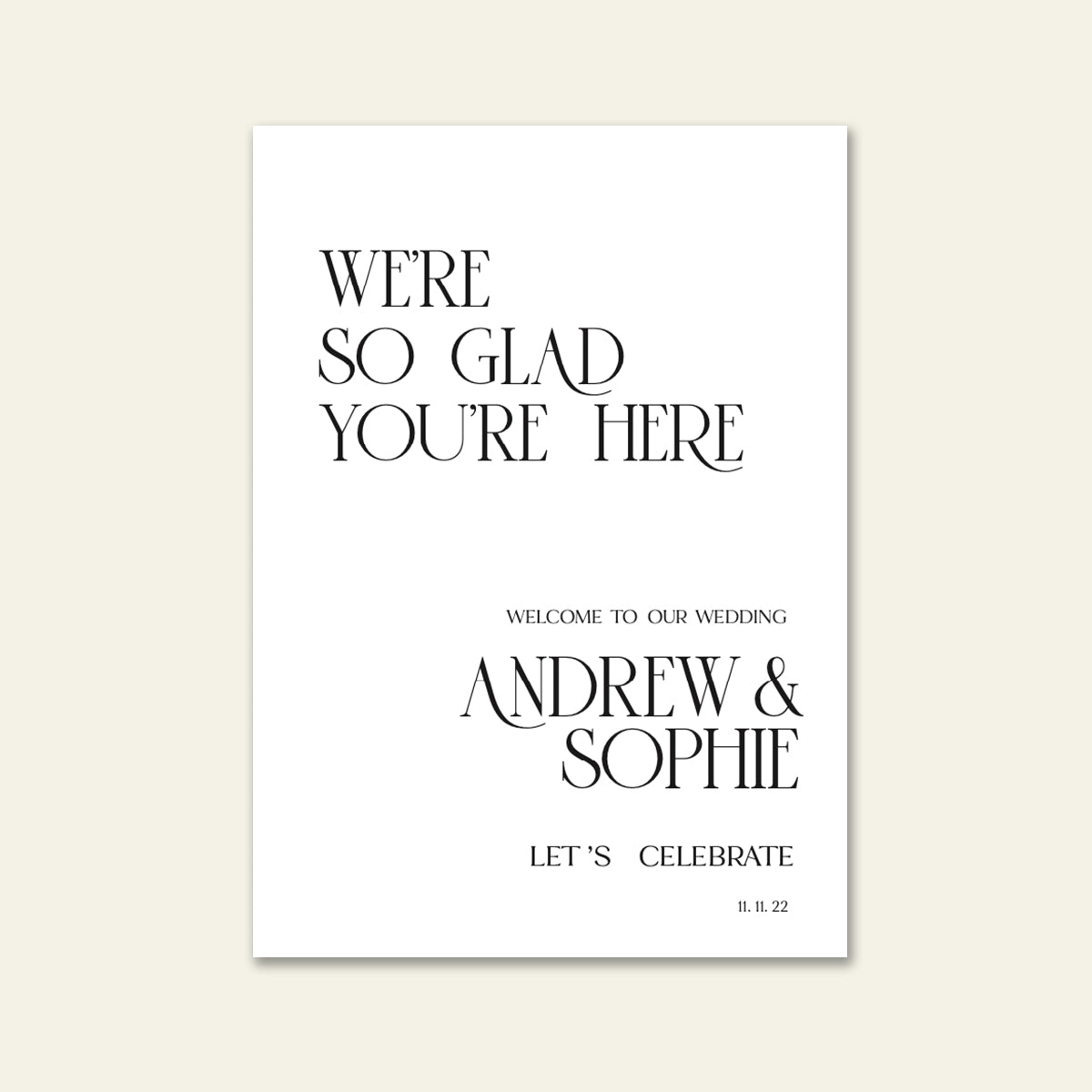 Paloma Welcome Sign - The Seasalter Co. Wedding Stationery