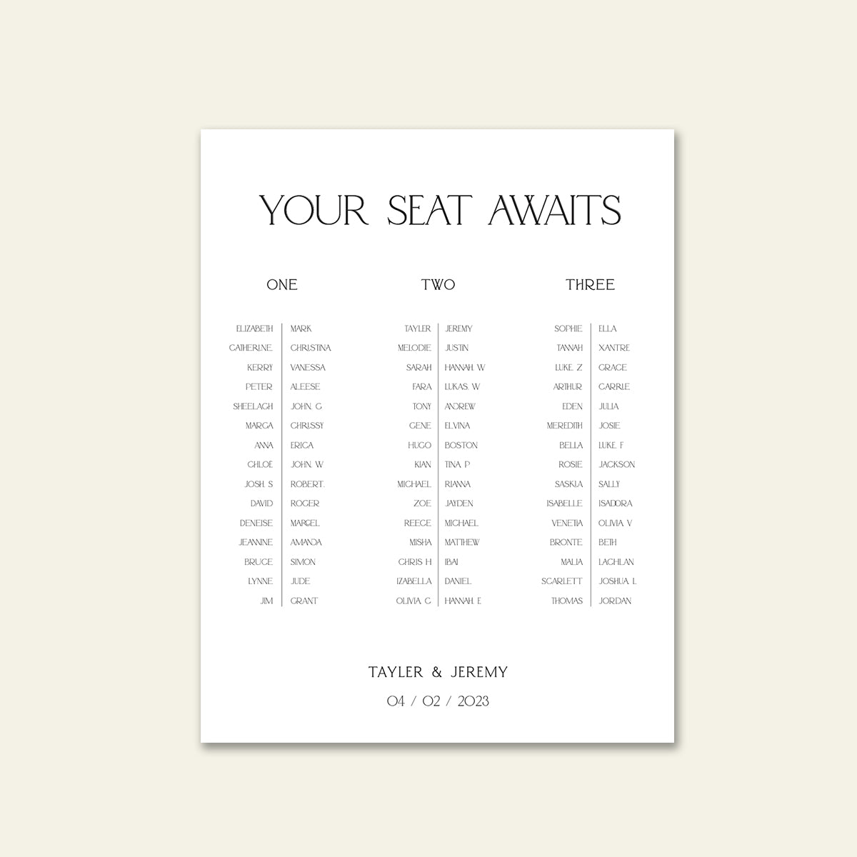 Wedding Seating Chart - Wedding Signage by The Sea Salter Co.