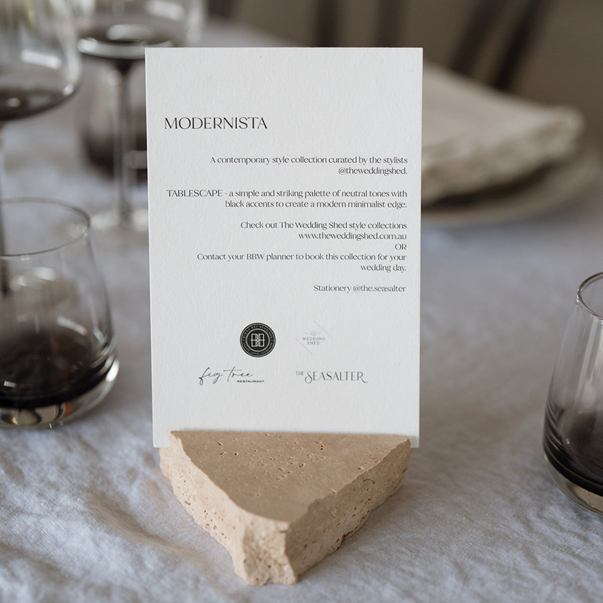 travertine card holder